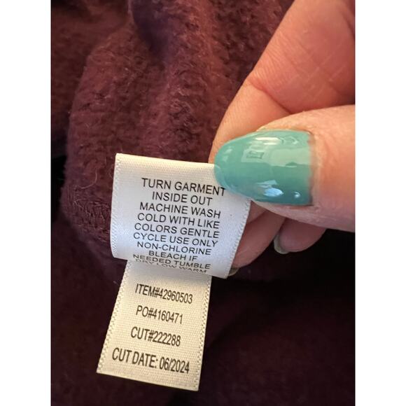 Torrid burgundy/black Cozy Fleece oversized Tunic Sweatshirt Size 1(1X) 14-16 - Picture 8 of 9